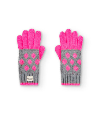 Boboli γάντια κορίτσι γκρι ροζ