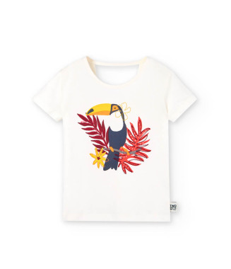Boboli μπλούζα μεγάλο κορίτσι άσπρη toucan