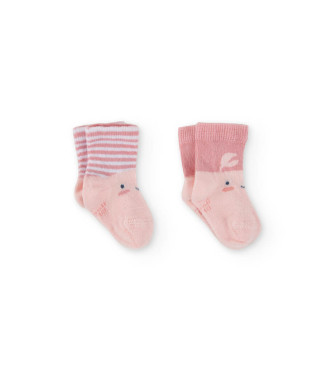 Boboli κάλτσες σετ 2 τεμάχια βρεφικές ροζ