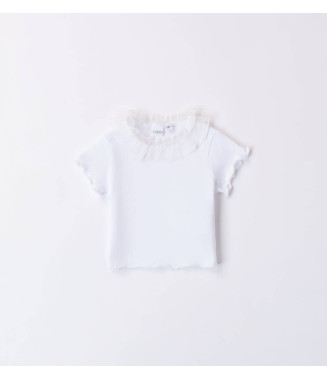 iDO βρεφική μπλούζα άσπρη βολάν